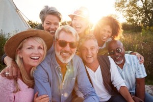 Group of friends smiling
